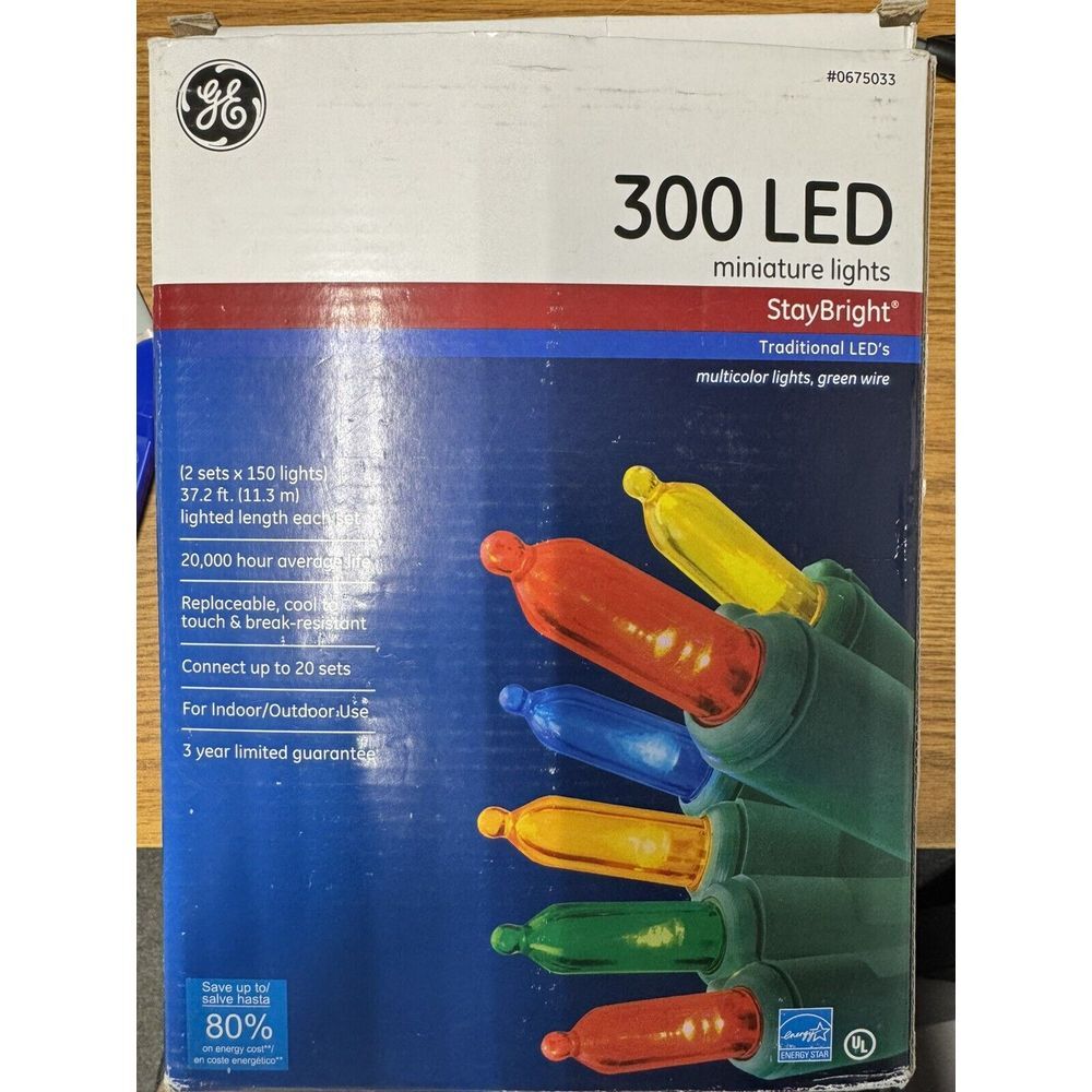 GE 300 (150x2) Multi-Color Miniature Christmas Decoration String LED Lights